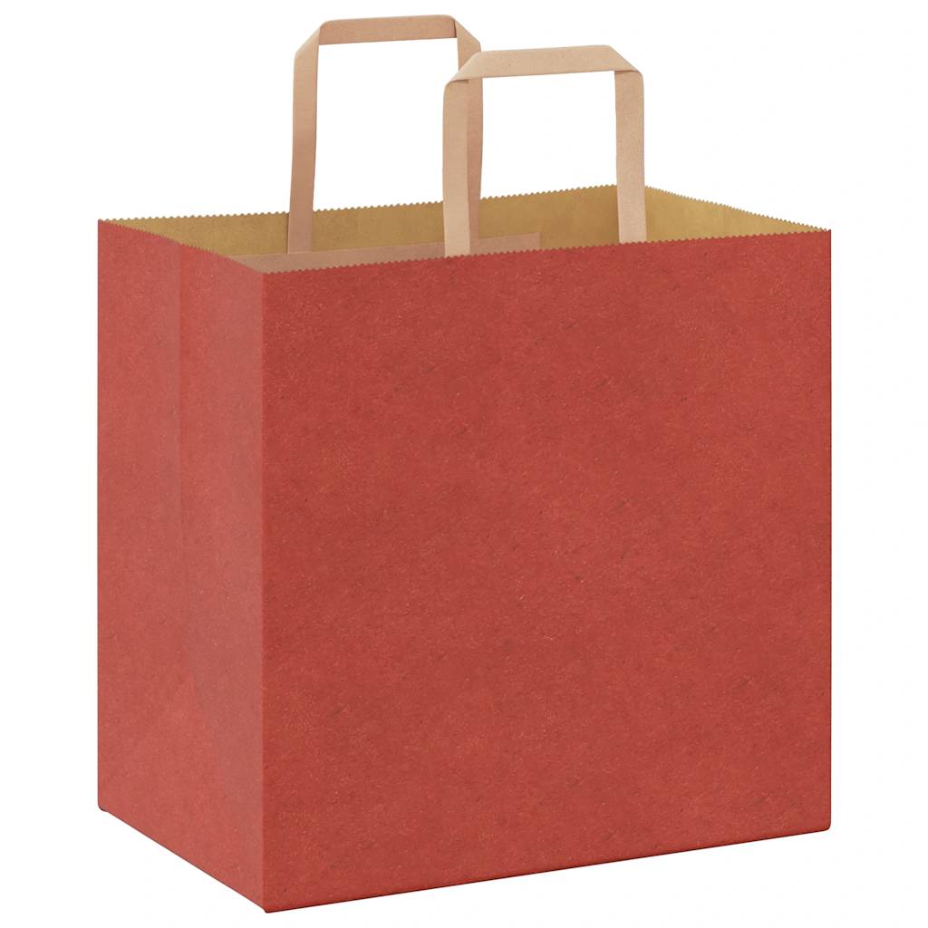 Paper carrier bags 50 pcs. with handles red 26x17x25 cm