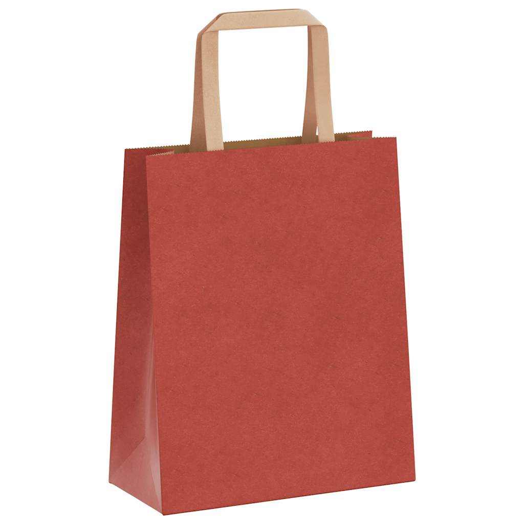Papiertragetaschen 250 Stk. mit Henkeln Rot 18x8x22 cm
