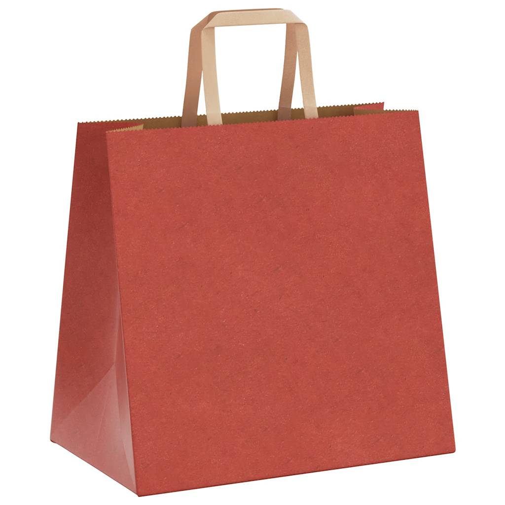 Papiertragetaschen 250 Stk. mit Henkeln Rot 26x17x25 cm