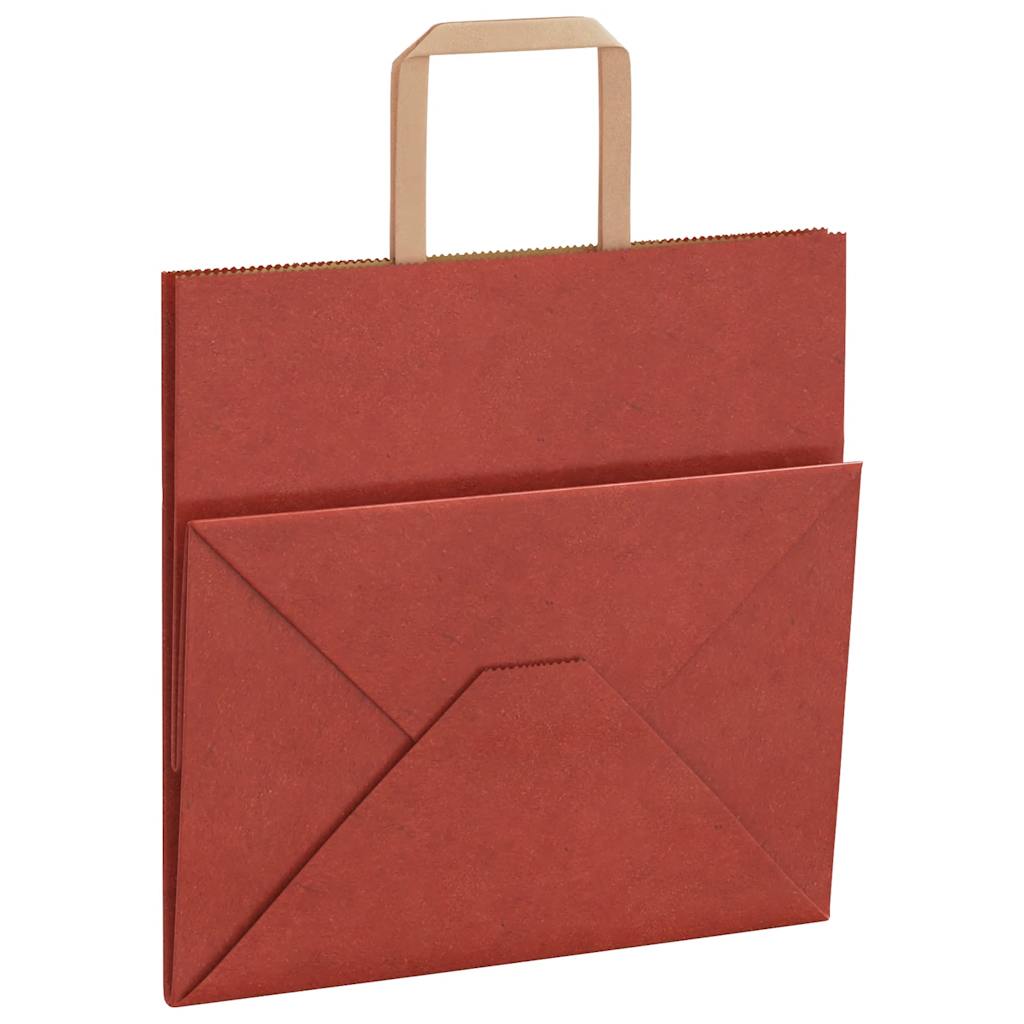 Papiertragetaschen 250 Stk. mit Henkeln Rot 26x17x25 cm