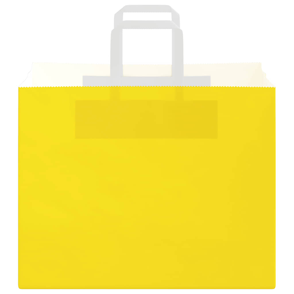 Paper carrier bags 50 pcs. with handles yellow 32x22x24 cm