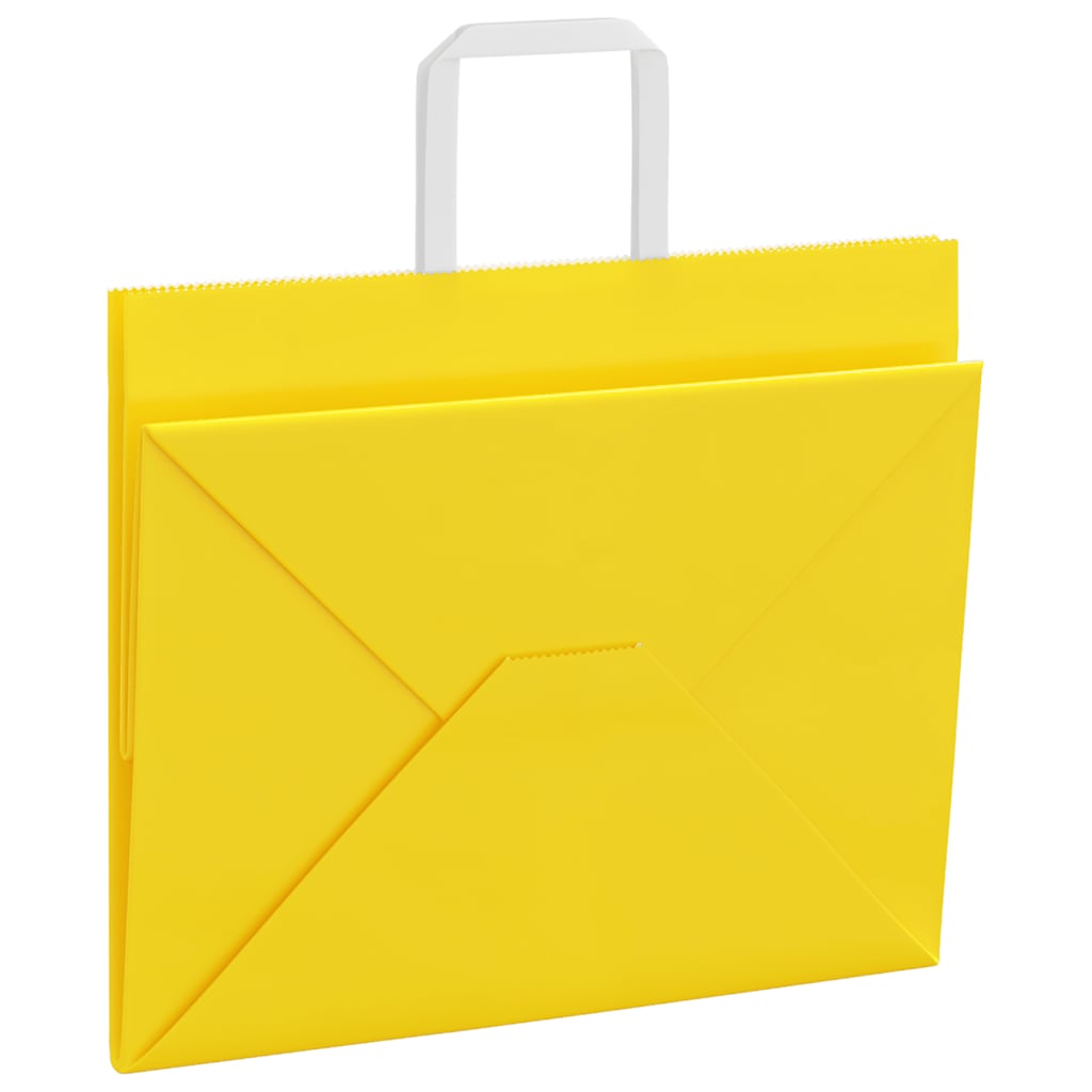 Paper carrier bags 50 pcs. with handles yellow 32x22x24 cm