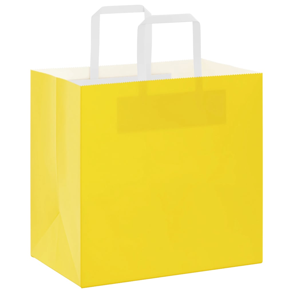 Paper carrier bags 250 pcs. with handles yellow 26x17x25 cm