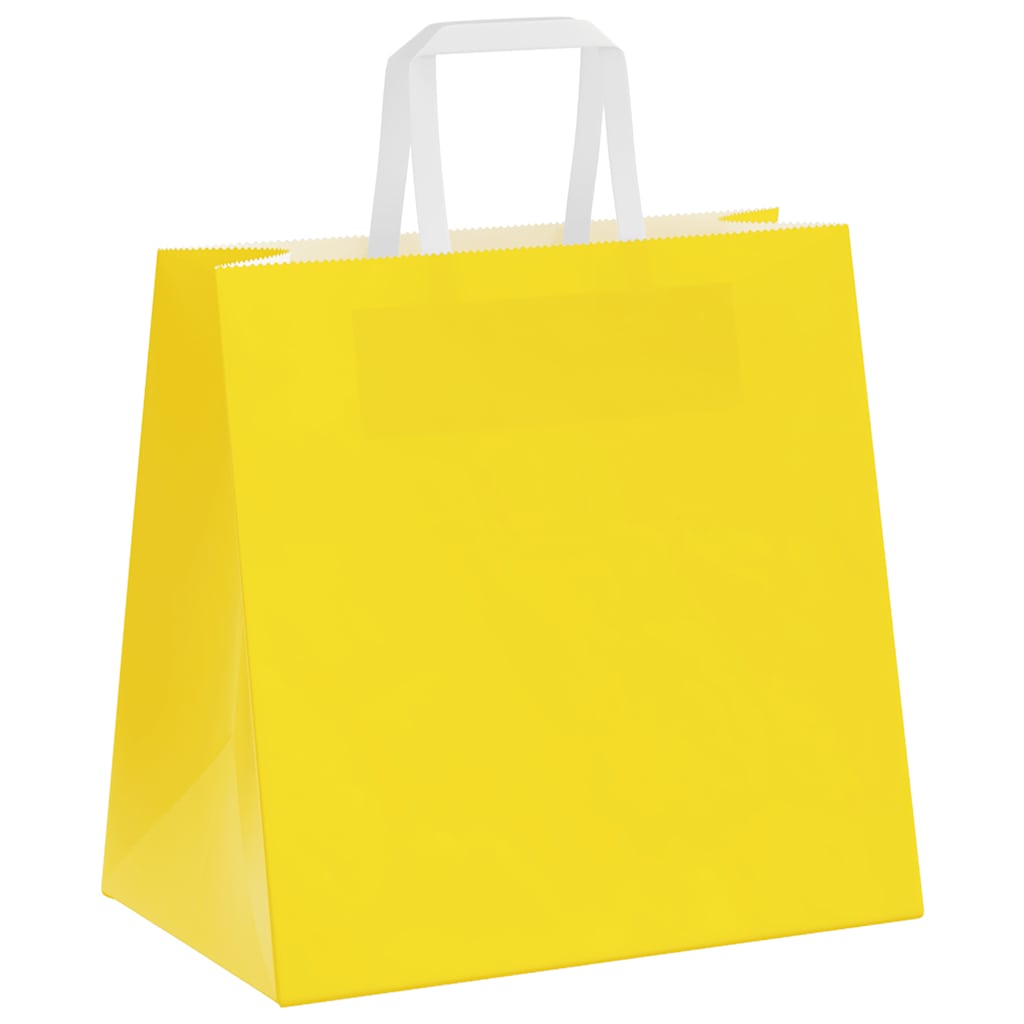 Paper carrier bags 250 pcs. with handles yellow 26x17x25 cm