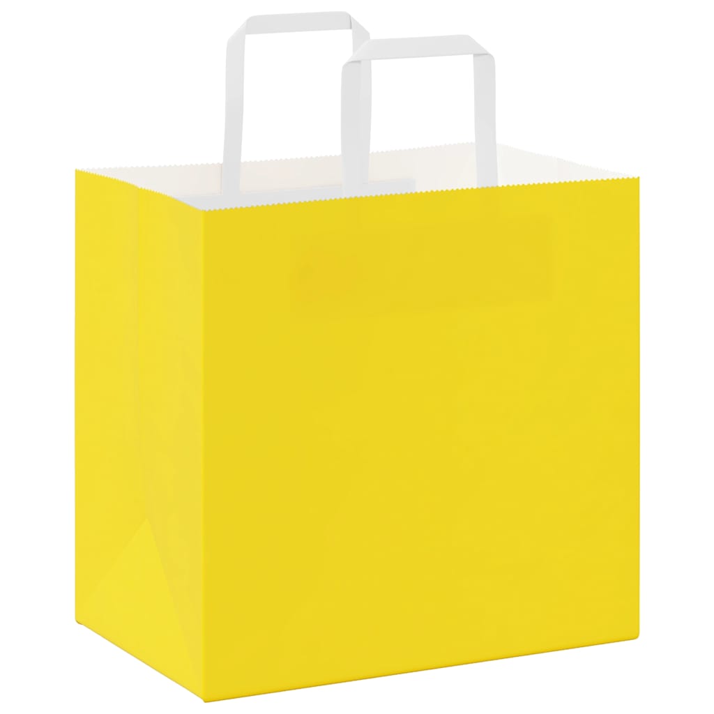 Paper carrier bags 250 pcs. with handles yellow 26x17x25 cm