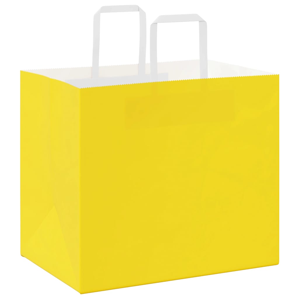 Papiertragetaschen 250 Stk. mit Henkeln Gelb 32x22x28 cm