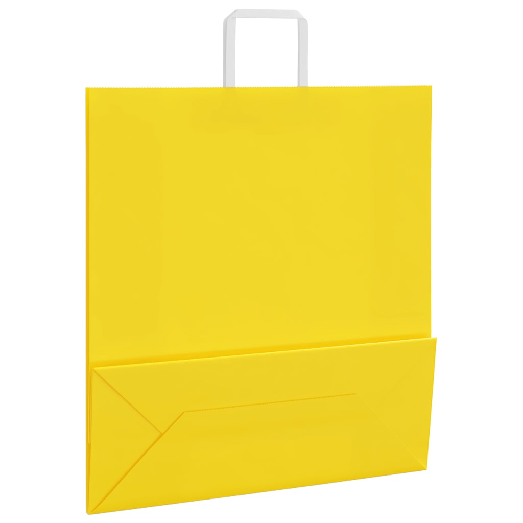 Papiertragetaschen 250 Stk. mit Henkeln Gelb 45x17x48 cm