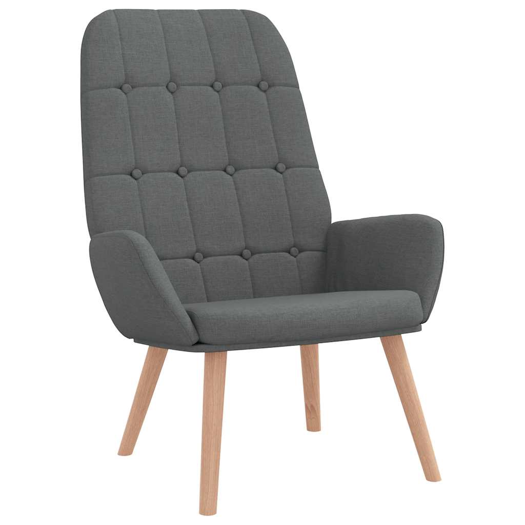 Relaxsessel mit Hocker Dunkelgrau Stoff