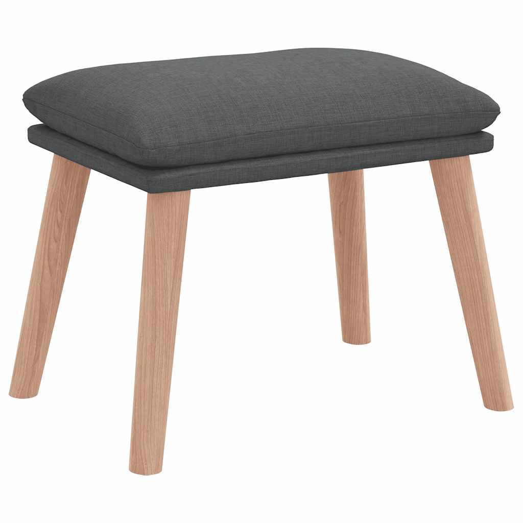 Relaxsessel mit Hocker Dunkelgrau Stoff