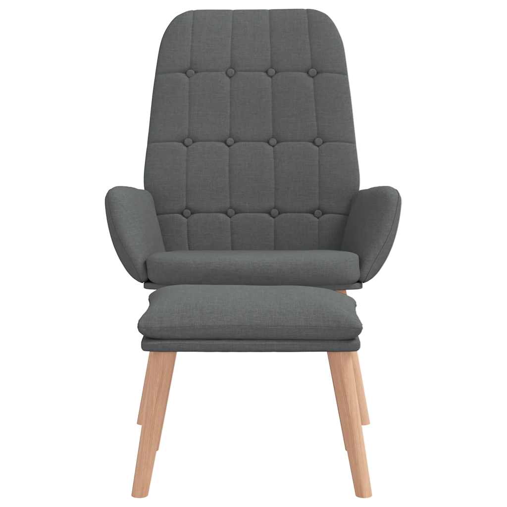 Relaxsessel mit Hocker Dunkelgrau Stoff
