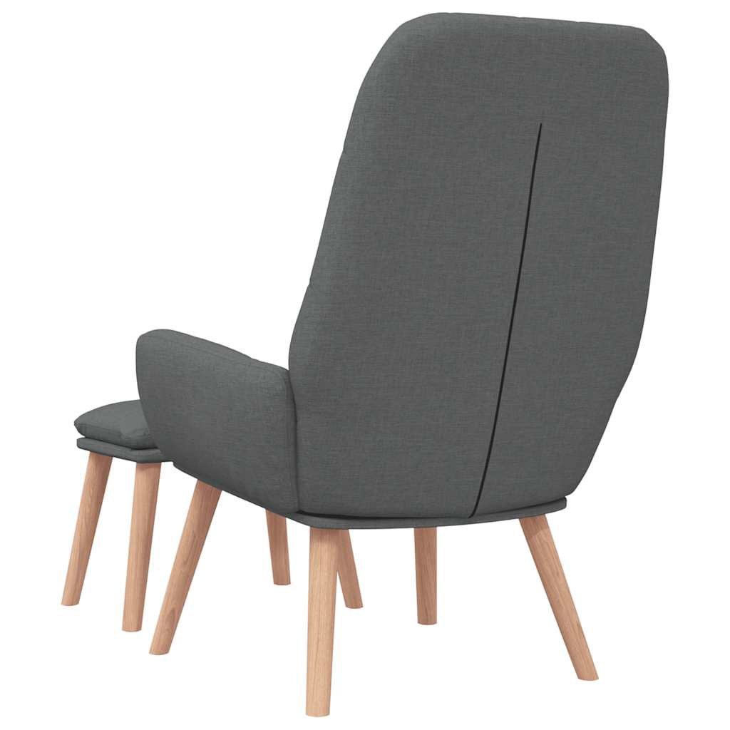 Relaxsessel mit Hocker Dunkelgrau Stoff