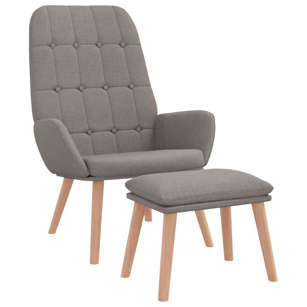 Relaxsessel mit Hocker Taupe Stoff