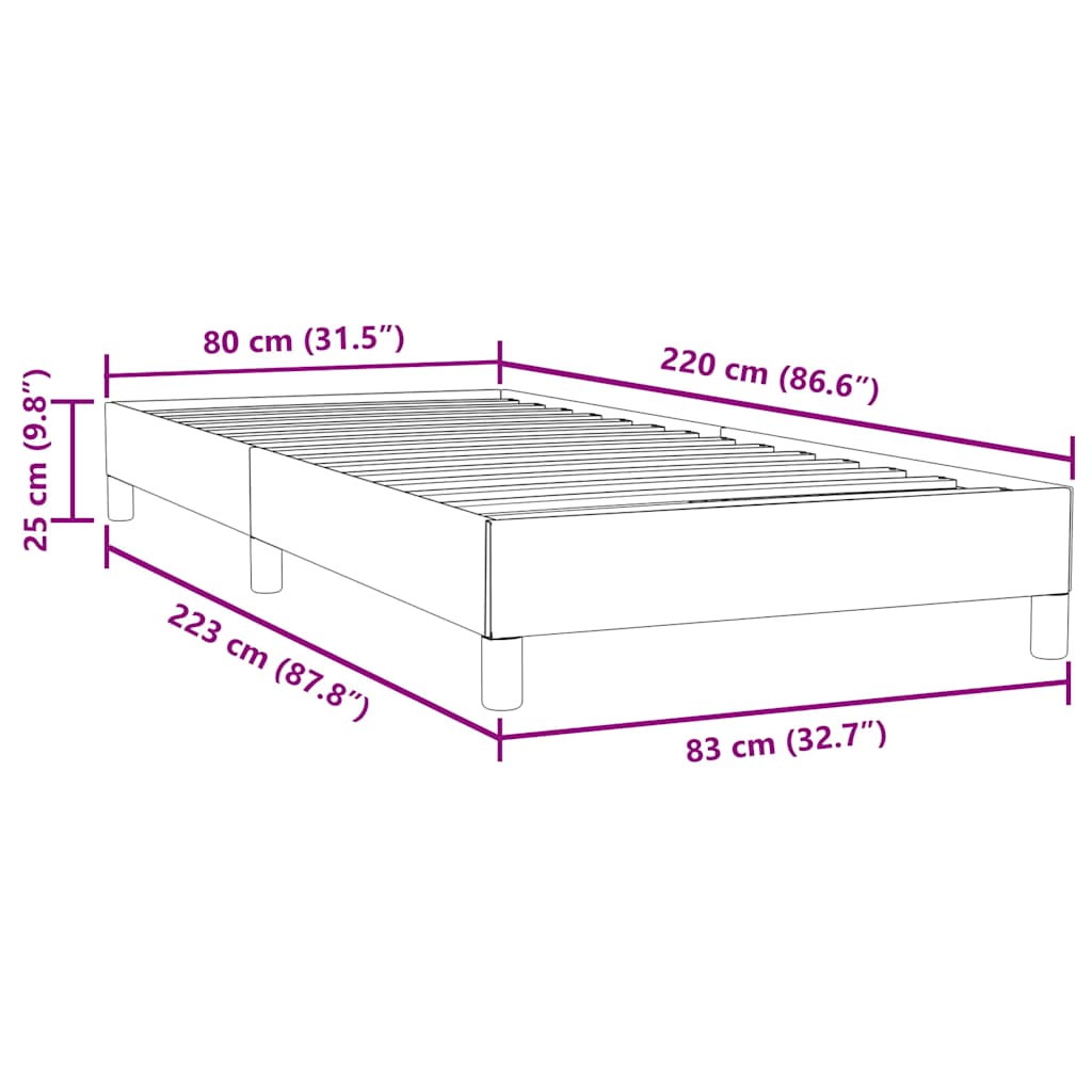 Boxspringbett ohne Matratze Rosa 80x220 cm Samt
