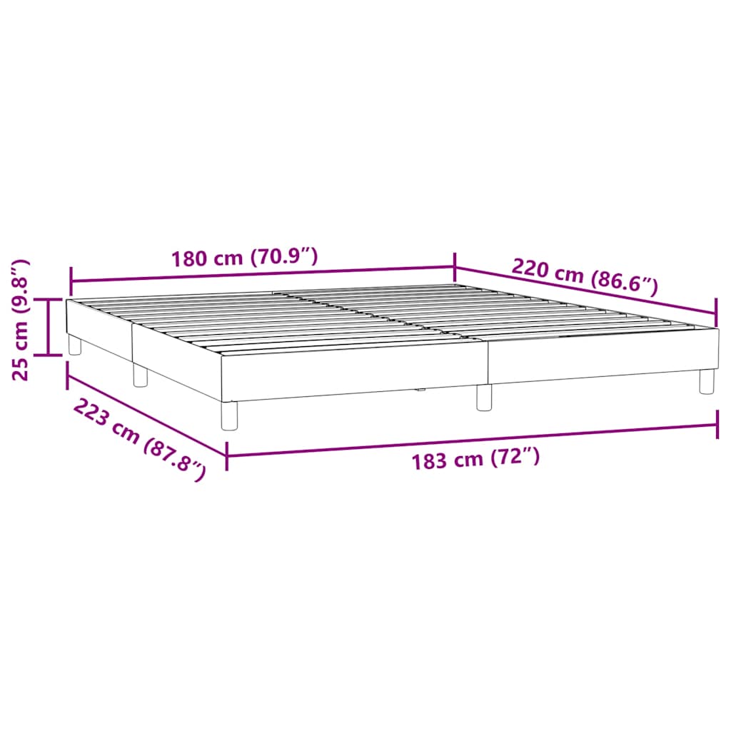 Boxspringbett ohne Matratze Rosa 180x220 cm Samt