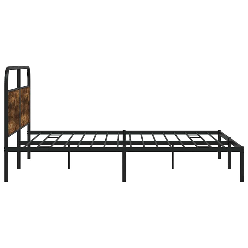 Metallbett ohne Matratze Räuchereiche 200x200 cm