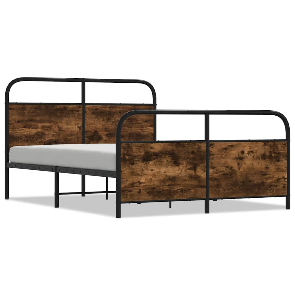 Metallbett ohne Matratze Räuchereiche 140x190 cm