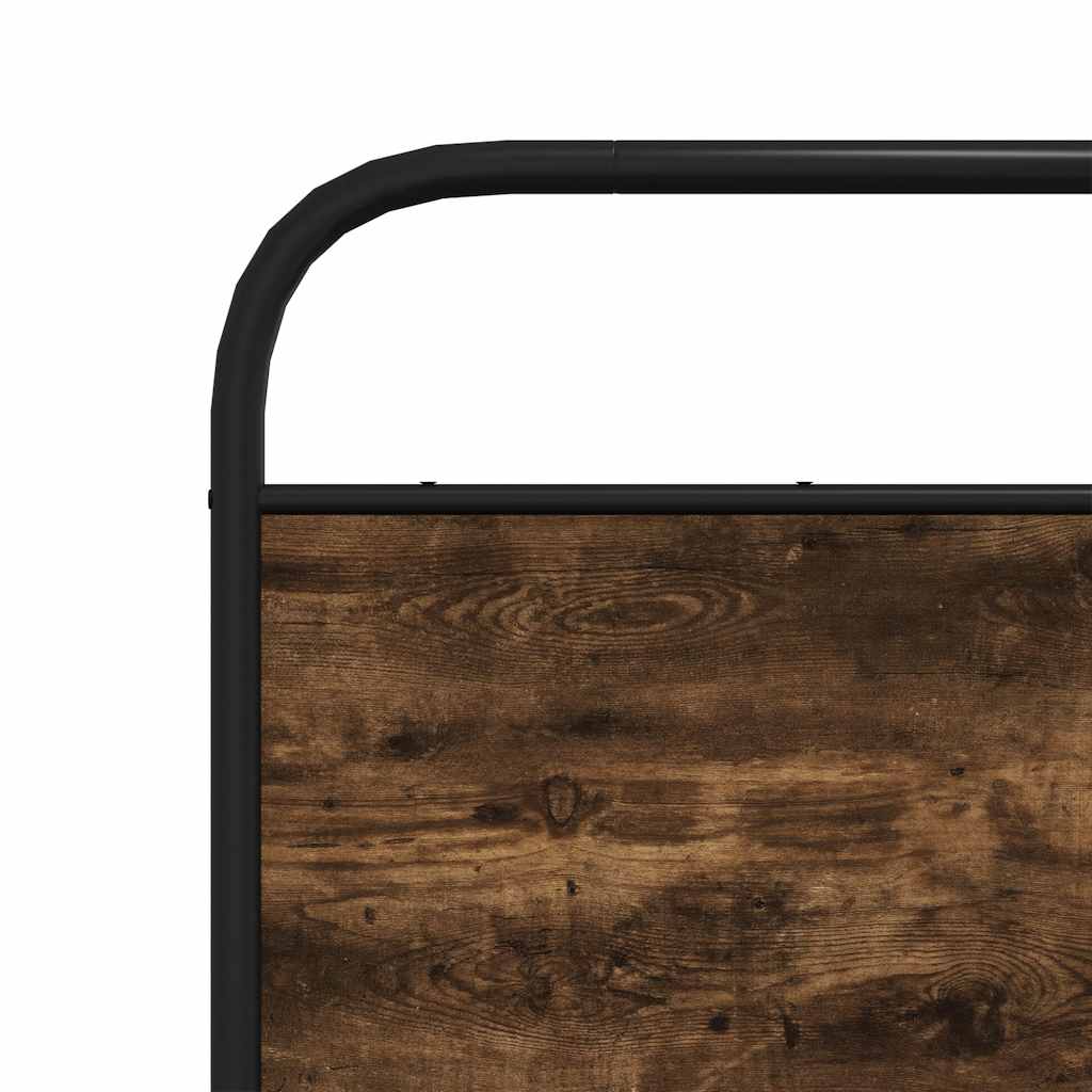 Metal bed without mattress smoked oak 140x190 cm