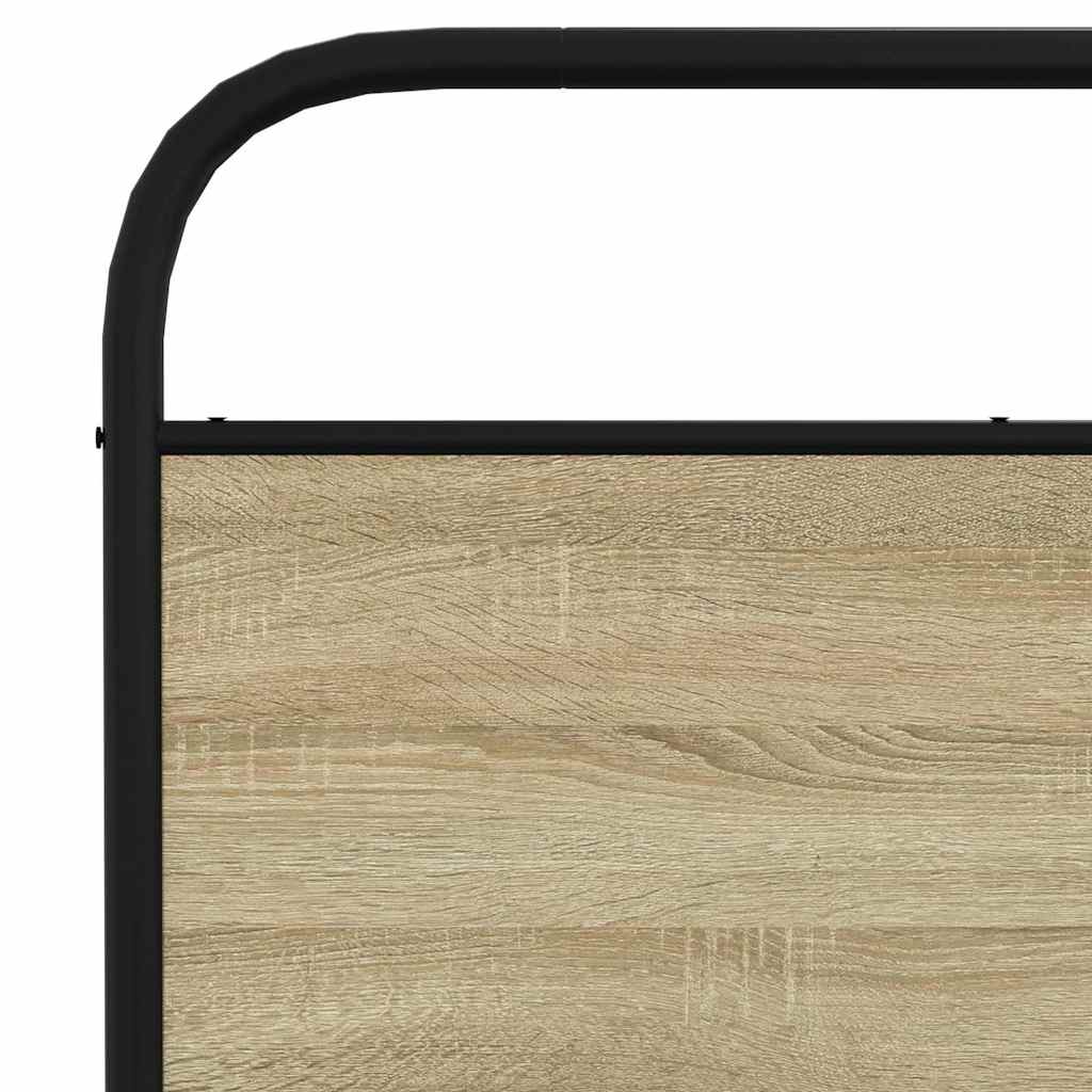 Metal bed without mattress Sonoma oak 200x200 cm