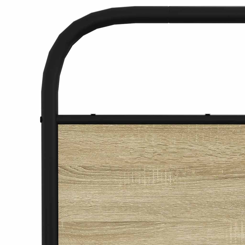 Metal bed without mattress Sonoma oak 140x190 cm