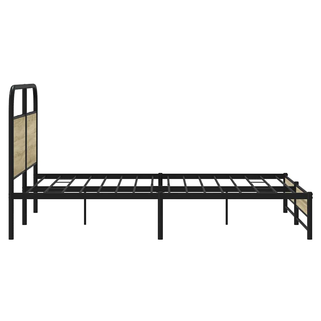 Metallbett ohne Matratze Sonoma-Eiche 160x200 cm
