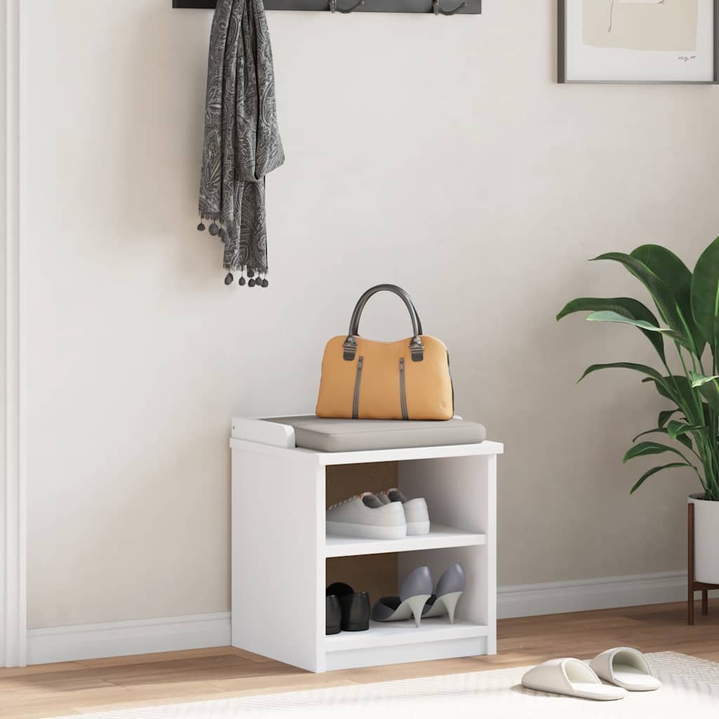 Flurbank SANDNES Weiß 45x40x50 cm Massivholz Kiefer