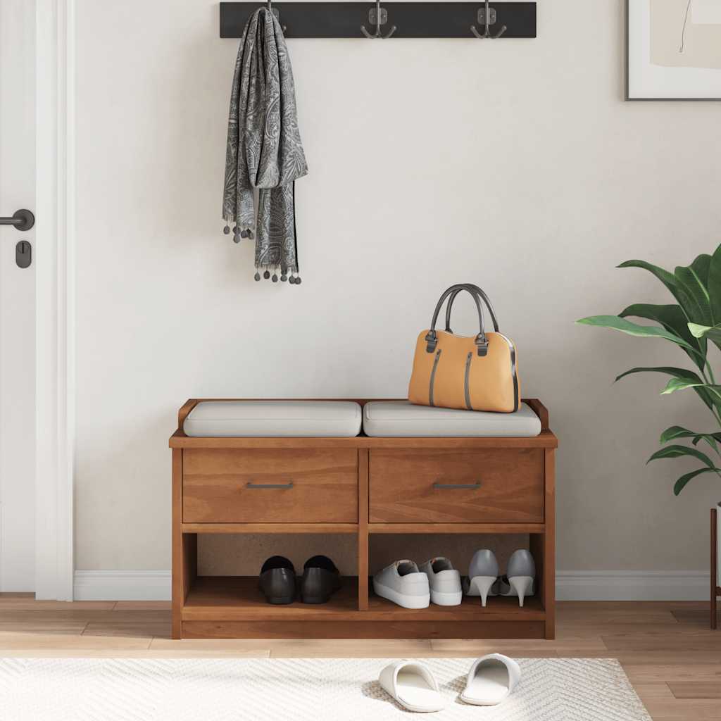 Hallway bench SANDNES 87x40x50 cm solid pine wood