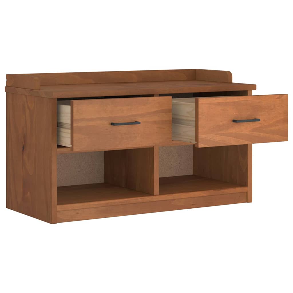 Hallway bench SANDNES 87x40x50 cm solid pine wood