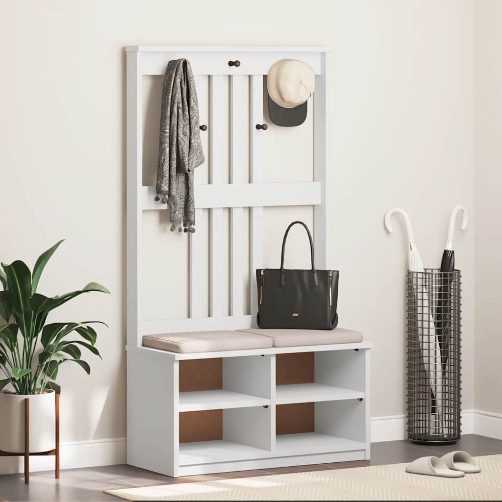 Coat rack SANDNES white 87x40x159.5cm solid pine wood