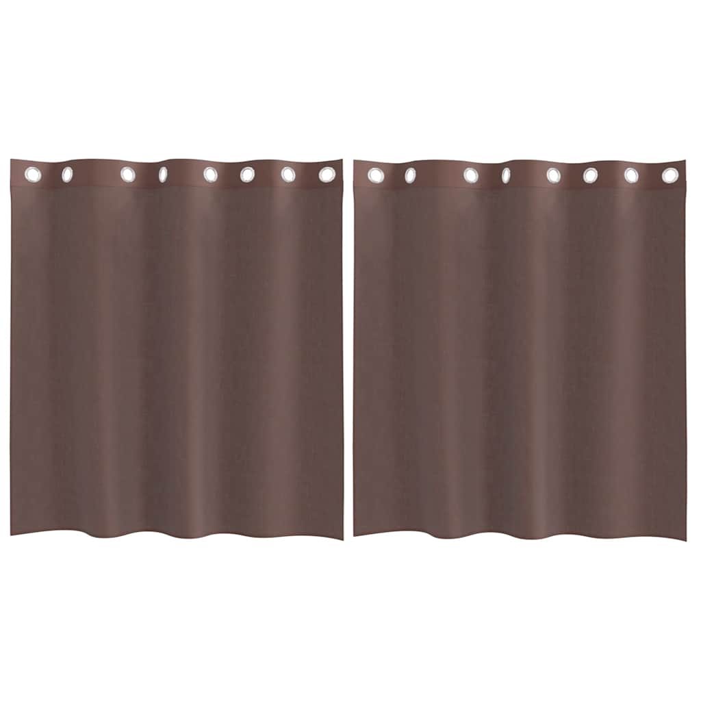 Voile Vorhänge mit Ösen 2 Stk. Braun 140x140 cm