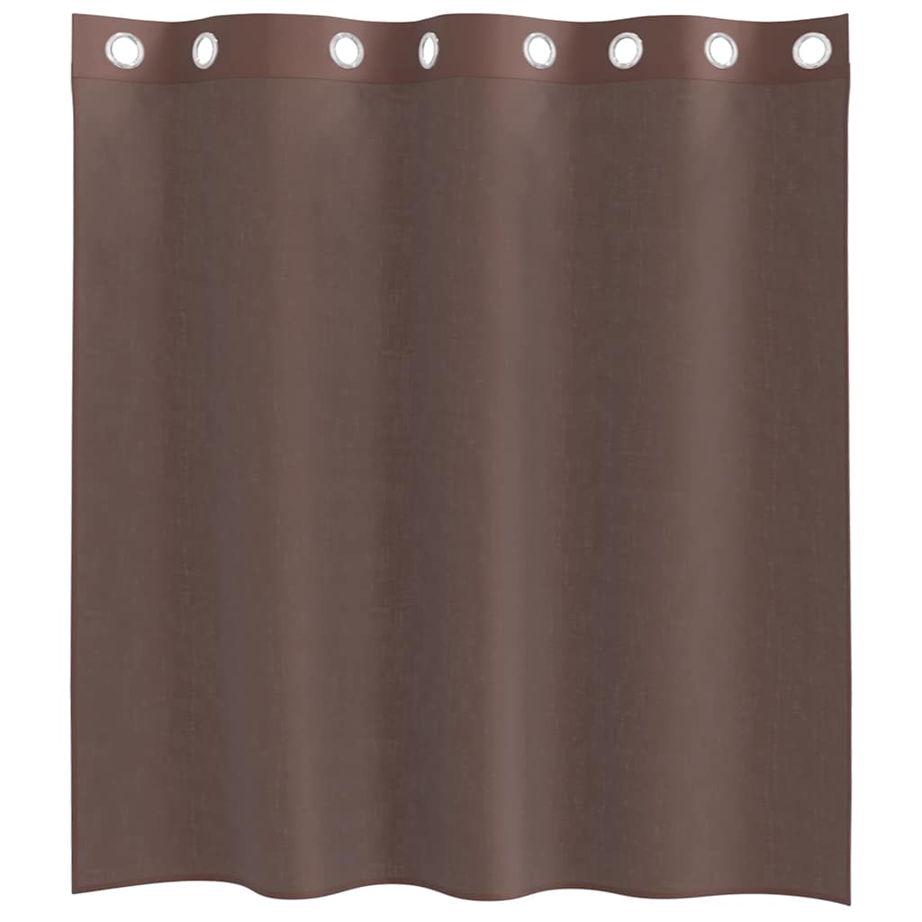 Voile Vorhänge mit Ösen 2 Stk. Braun 140x140 cm
