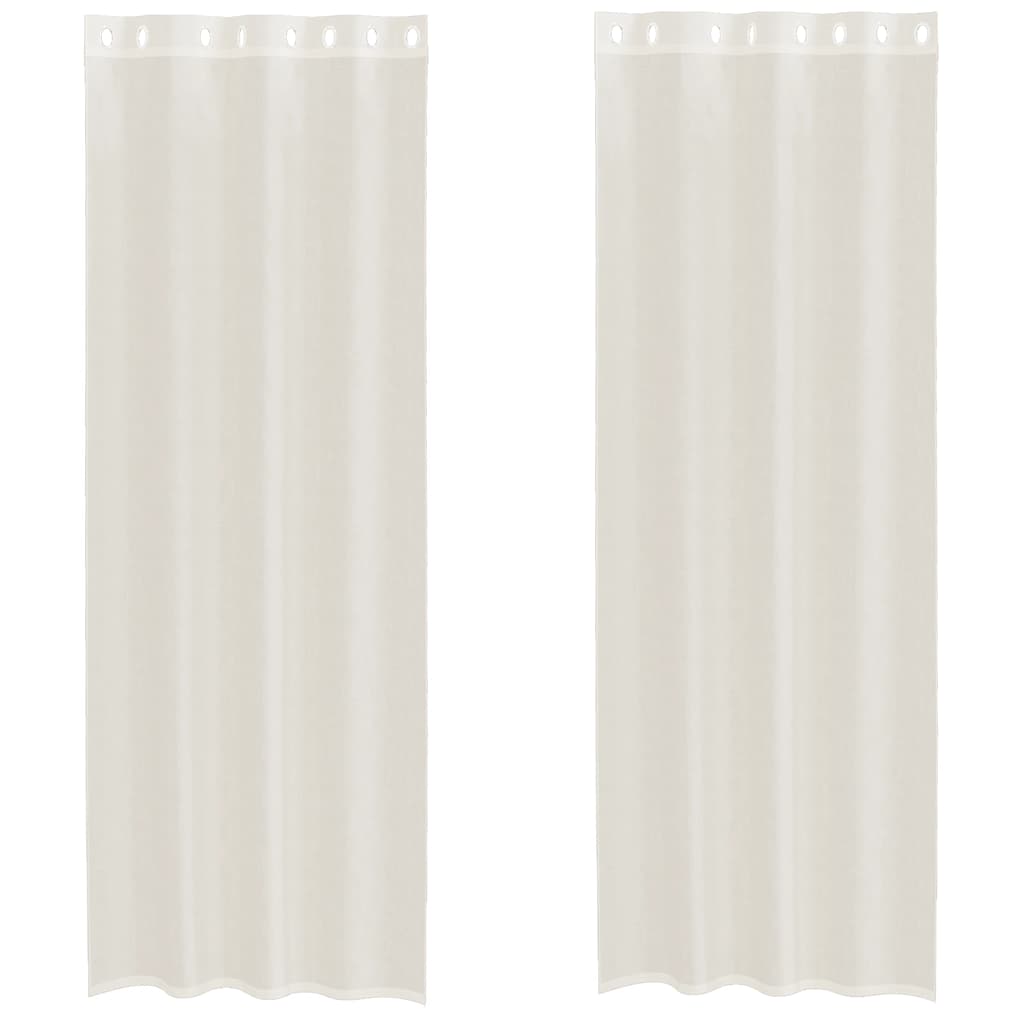 Voile Vorhänge mit Ösen 2 Stk. Creme 140x300 cm