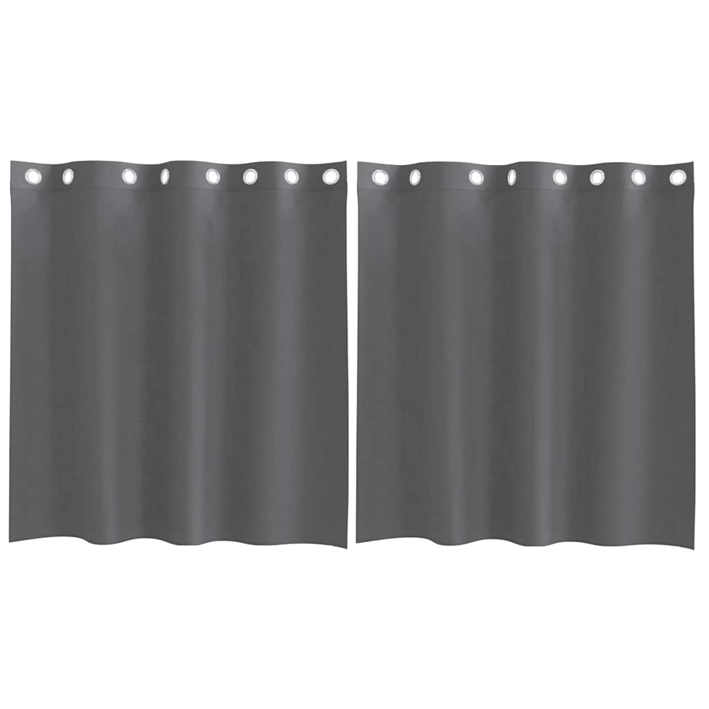 Voile Vorhänge mit Ösen 2 Stk. Dunkelgrau 140x140 cm