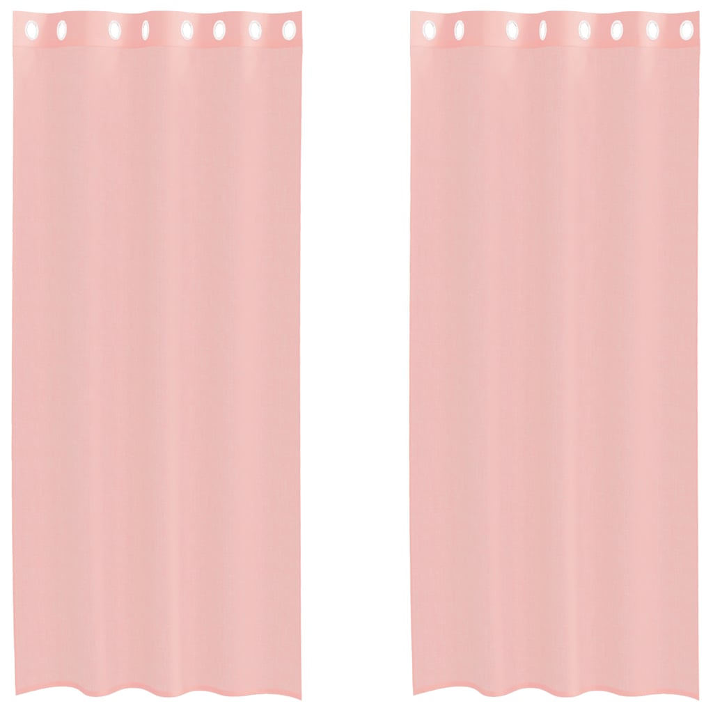 Voile Vorhänge mit Ösen 2 Stk. Rosa 140x245 cm