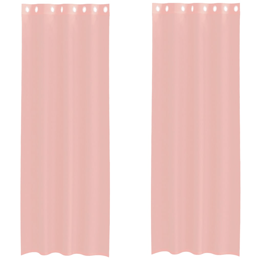 Voile Vorhänge mit Ösen 2 Stk. Rosa 140x300 cm