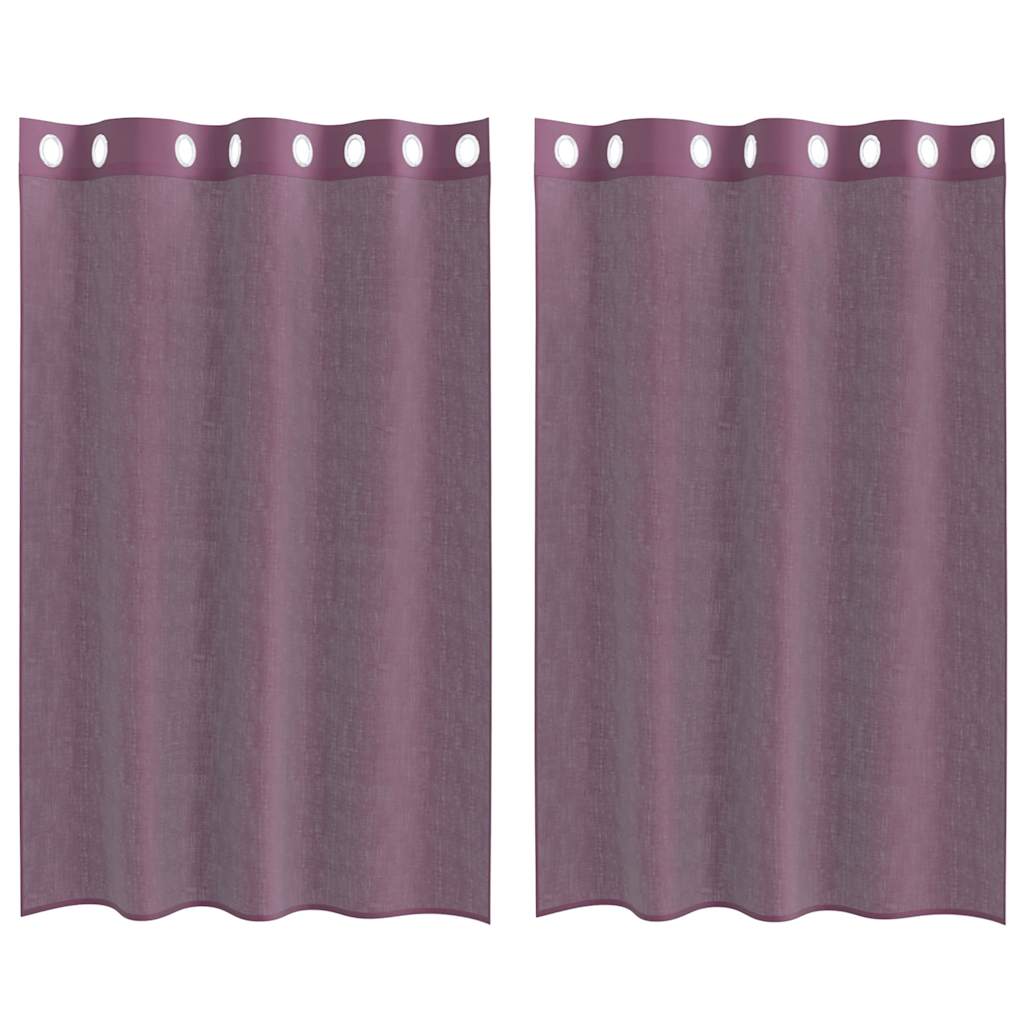 Voile Vorhänge mit Ösen 2 Stk. Lila 140x175 cm