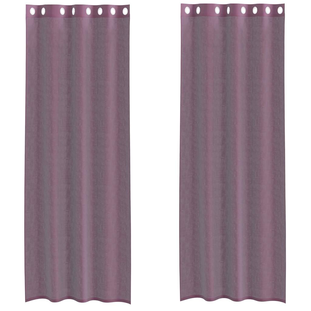 Voile Vorhänge mit Ösen 2 Stk. Lila 140x300 cm