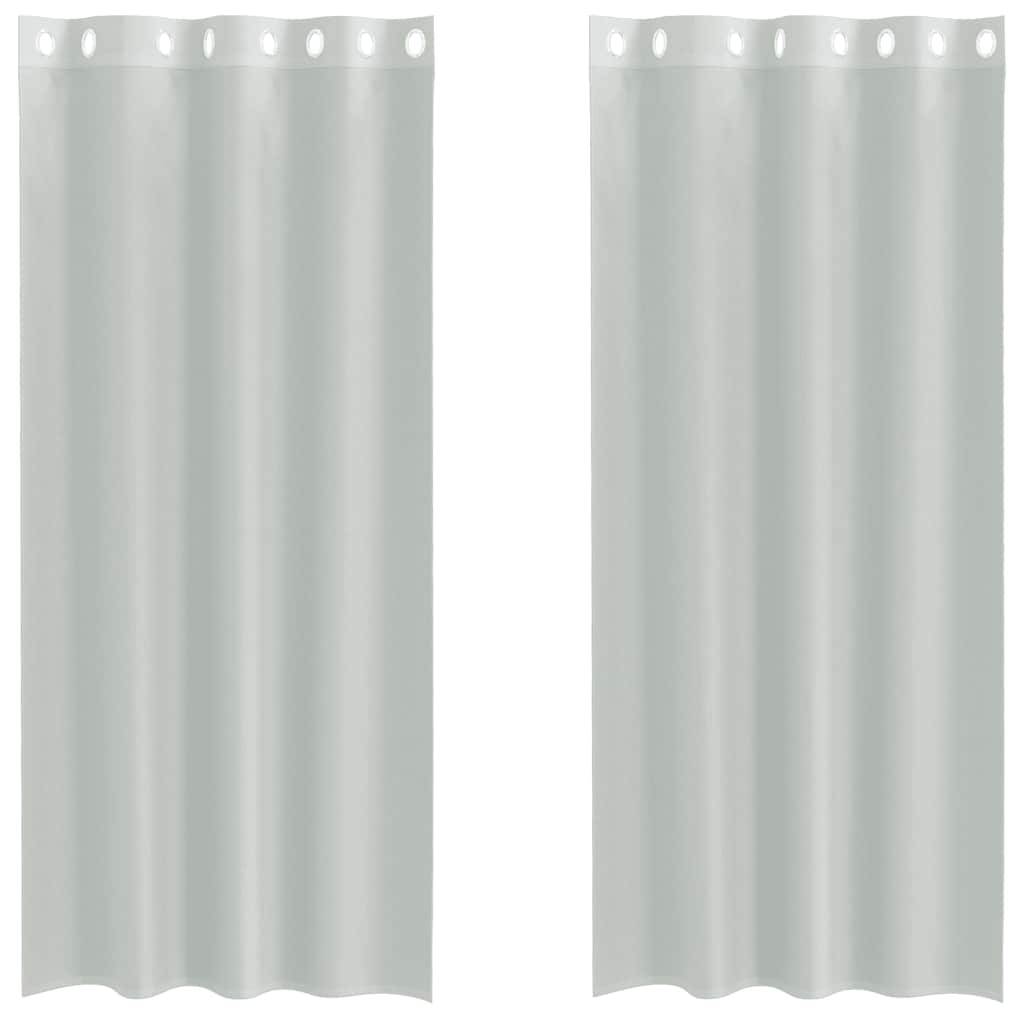 Voile Vorhänge mit Ösen 2 Stk. Hellgrau 140x225 cm