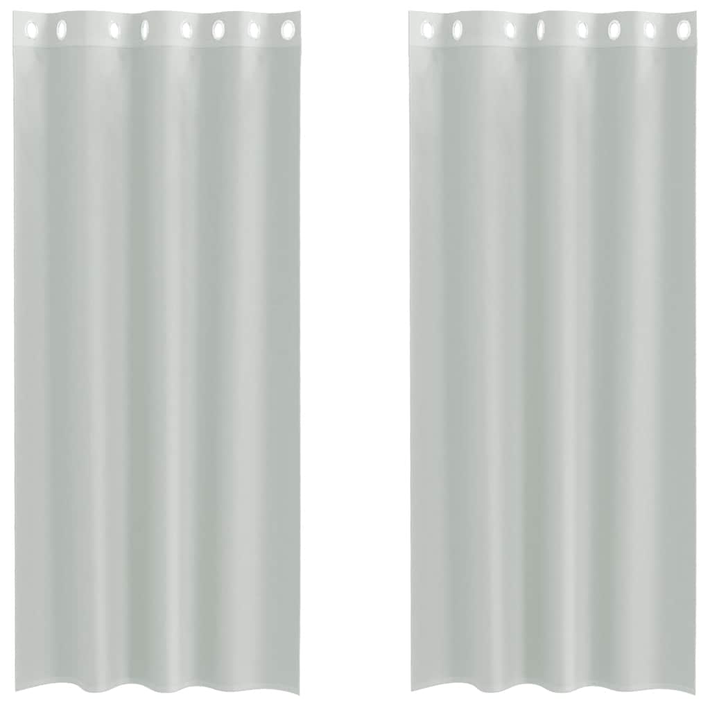 Voile Vorhänge mit Ösen 2 Stk. Hellgrau 140x245 cm