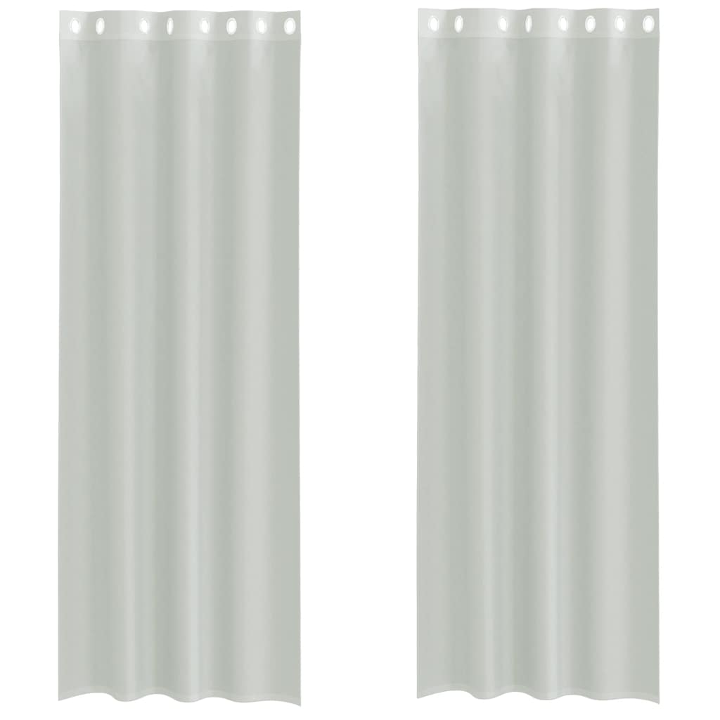 Voile Vorhänge mit Ösen 2 Stk. Hellgrau 140x260 cm