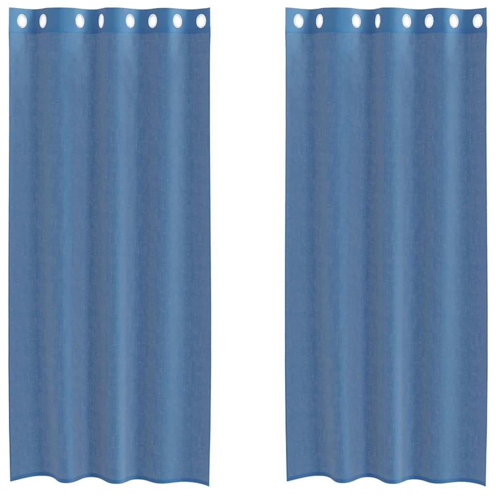 Voile Vorhänge mit Ösen 2 Stk. Königsblau
