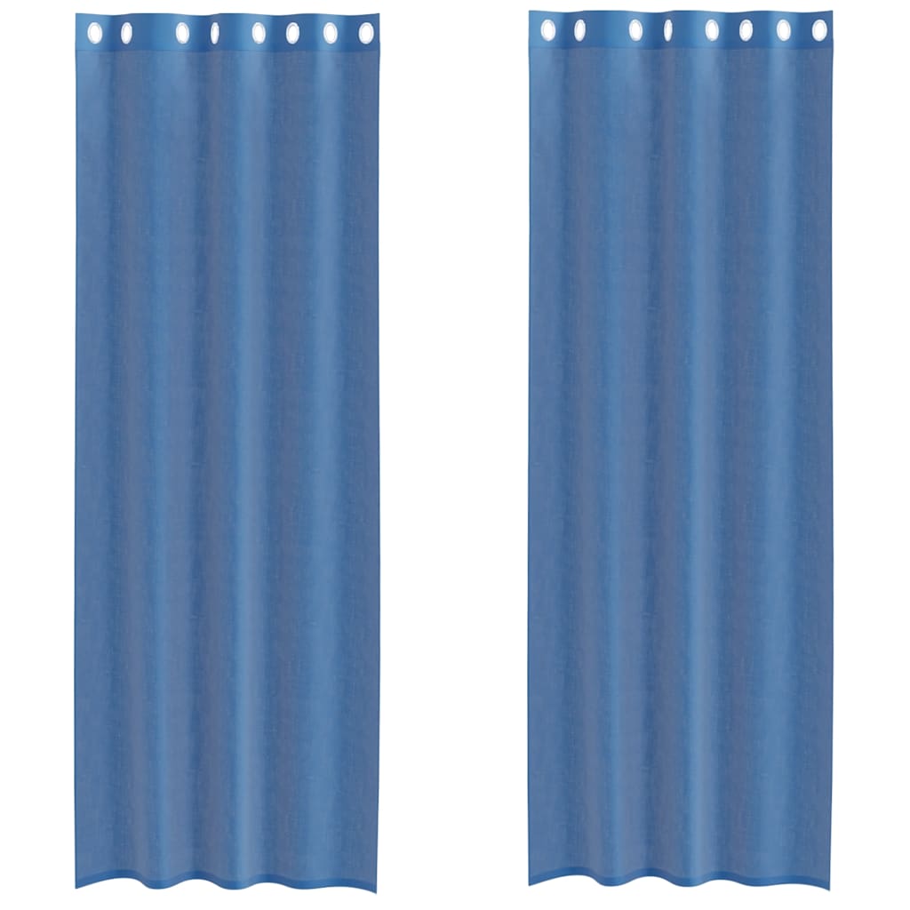 Voile Vorhänge mit Ösen 2 Stk. Königsblau