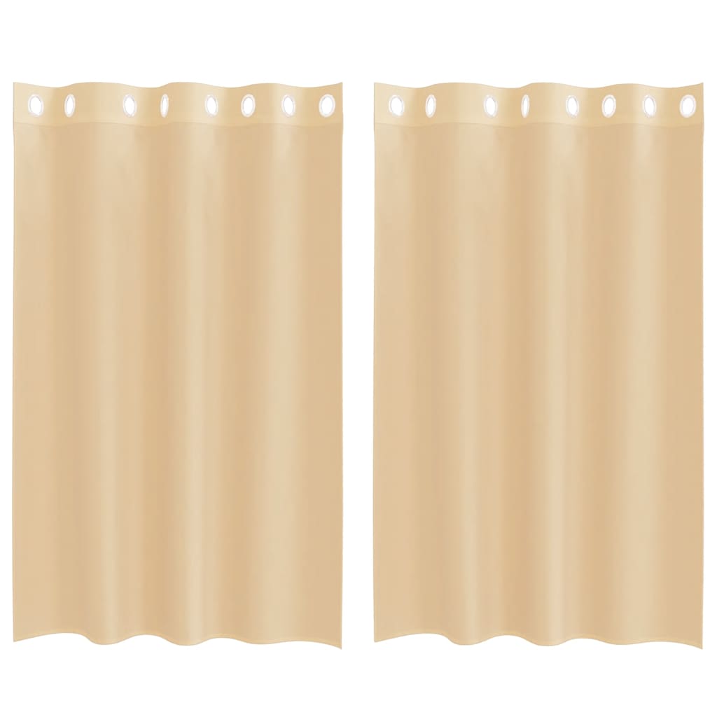 Voile Vorhänge mit Ösen 2 Stk. Sandfarbe