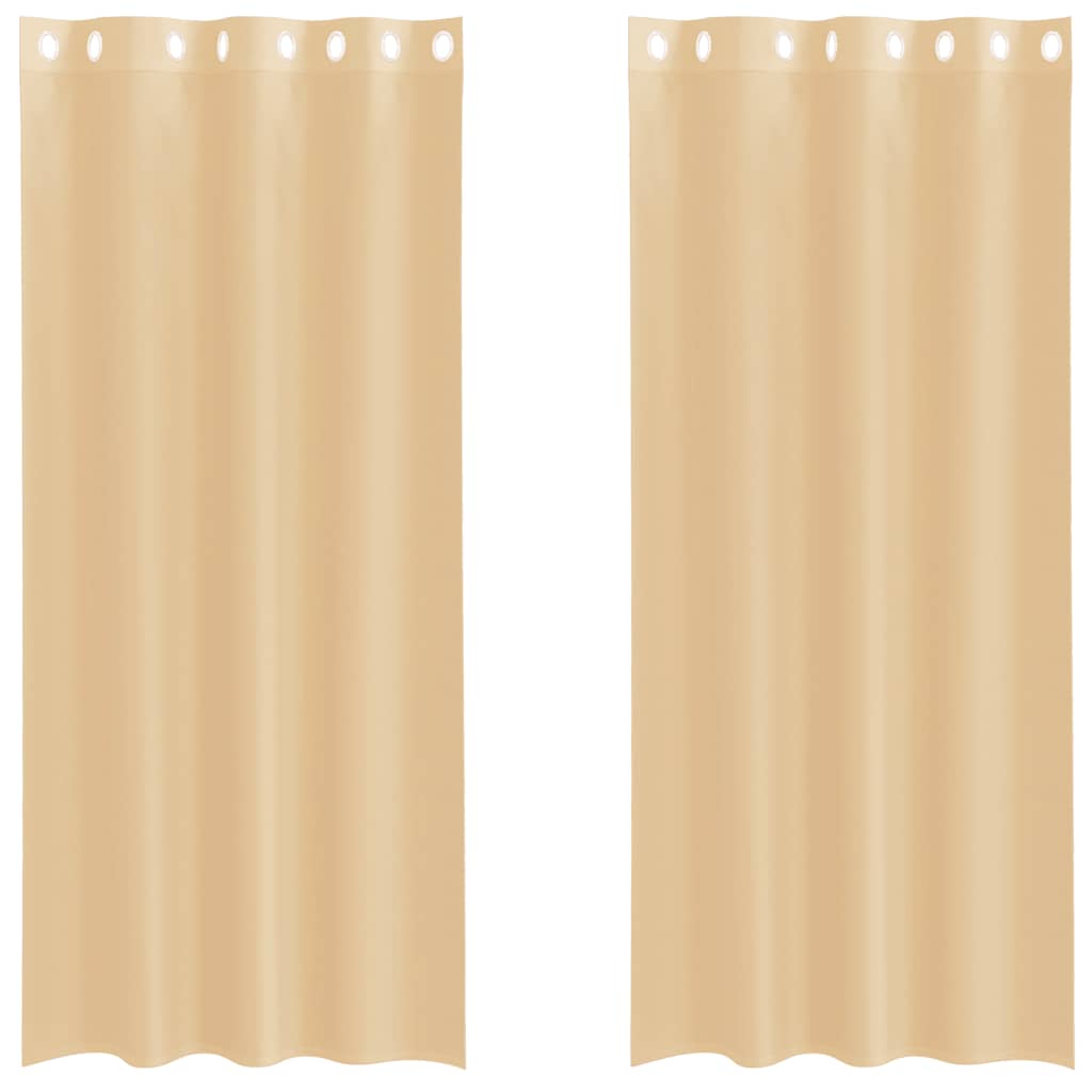 Voile Vorhänge mit Ösen 2 Stk. Sandfarbe