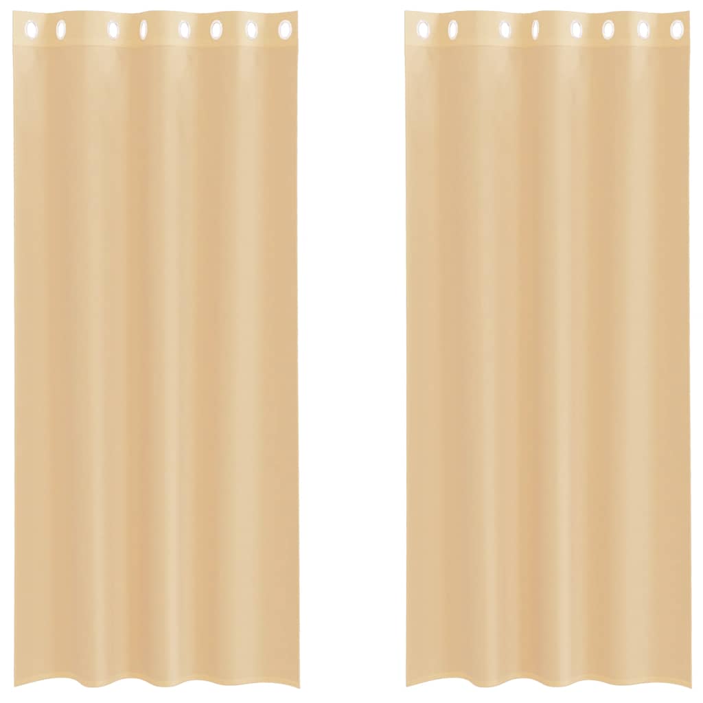 Voile Vorhänge mit Ösen 2 Stk. Sandfarbe