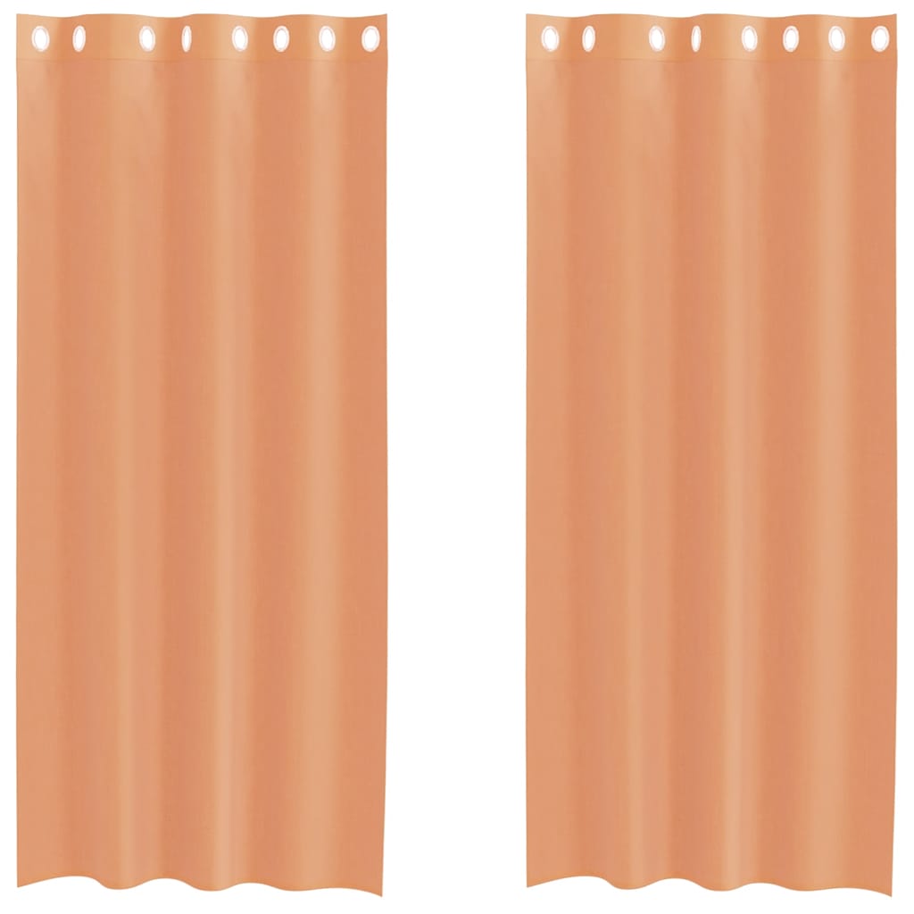 Voile Vorhänge mit Ösen 2 Stk. Terrakotta