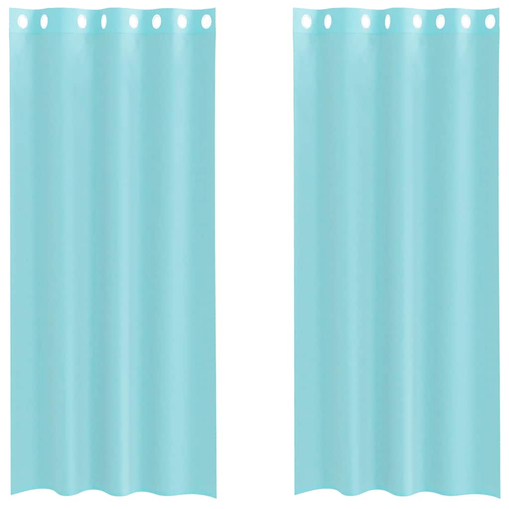 Voile Vorhänge mit Ösen 2 Stk. Türkis