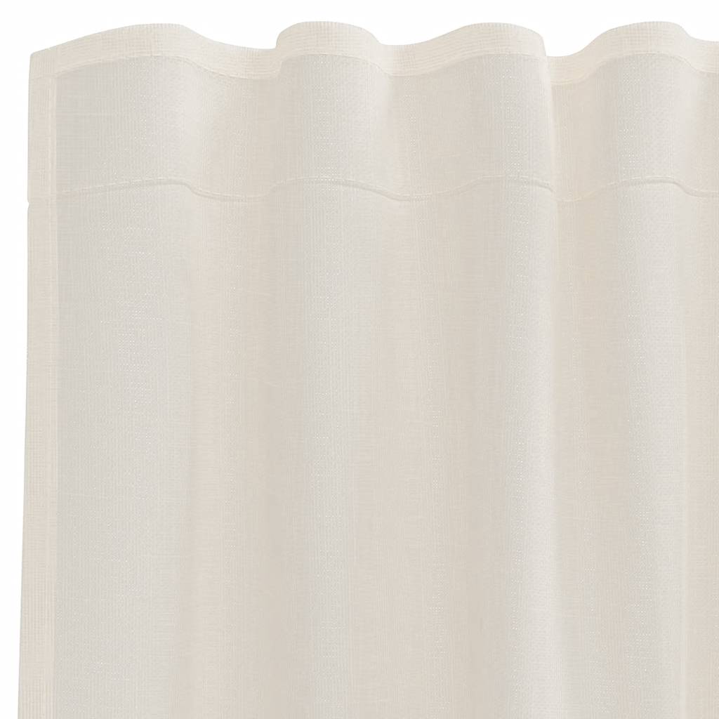 Voile curtains with rod pockets, 2 pieces, cream