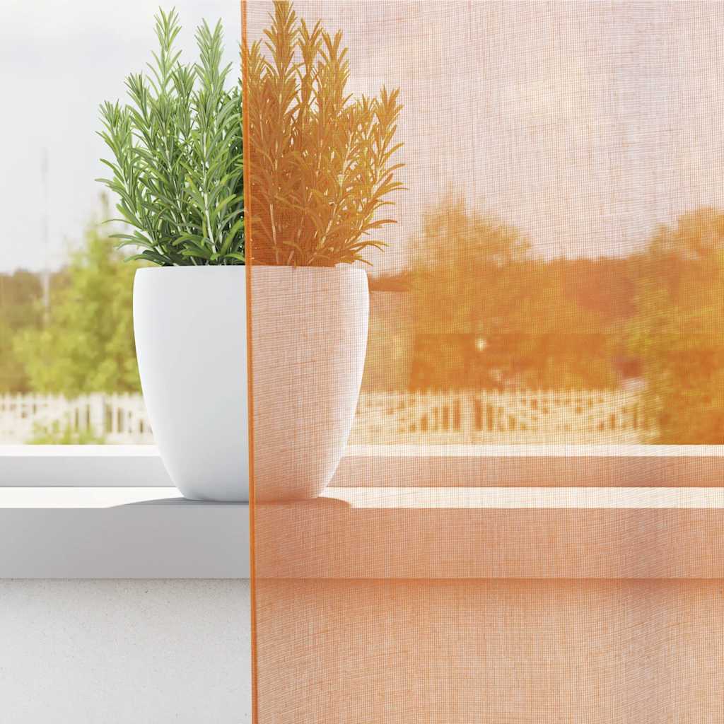Voile Curtains with Rod Pockets 2 pcs. Orange