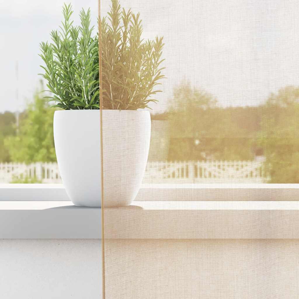 Voile Curtains with Rod Pockets 2 pcs. Sand Color