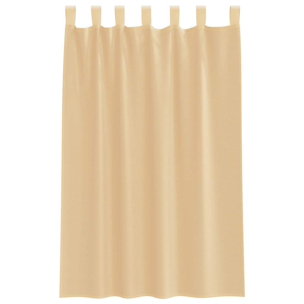 Voile Curtains with Rod Pockets 2 pcs. Sand Color